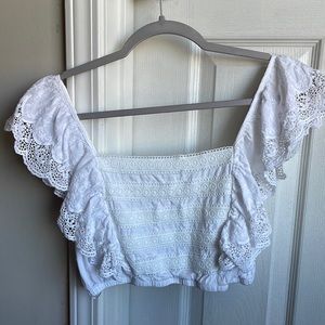 Thrifted white cropped tank top